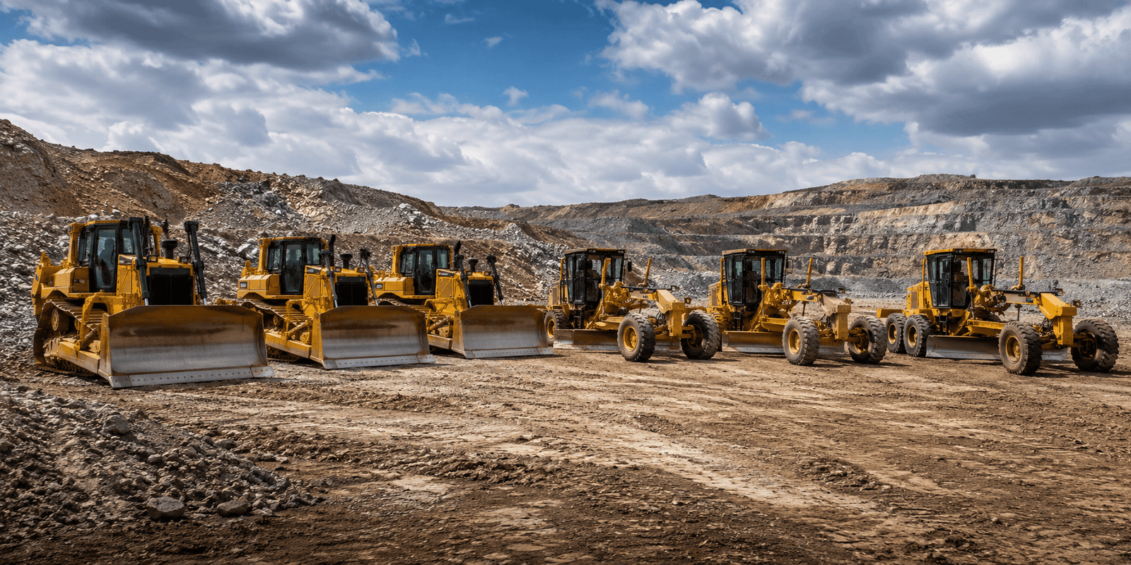 Heavy machinery at a mining site
