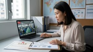 Sourcing specialist verifying an Alibaba supplier through factory inspection, business license checks and due diligence before payment.